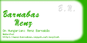 barnabas menz business card